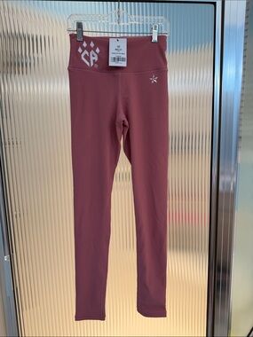 Cheer Athletics Girls' Ribbed Leggings in Dusty Rose